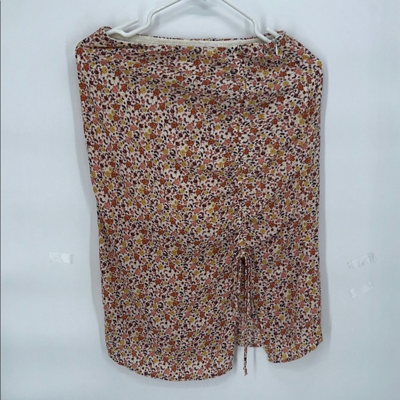 Sienna Sky Dresses & Skirts - Sienna Sky Floral Ruched Mini Skirt Orange Yellow Boho Size S Womens